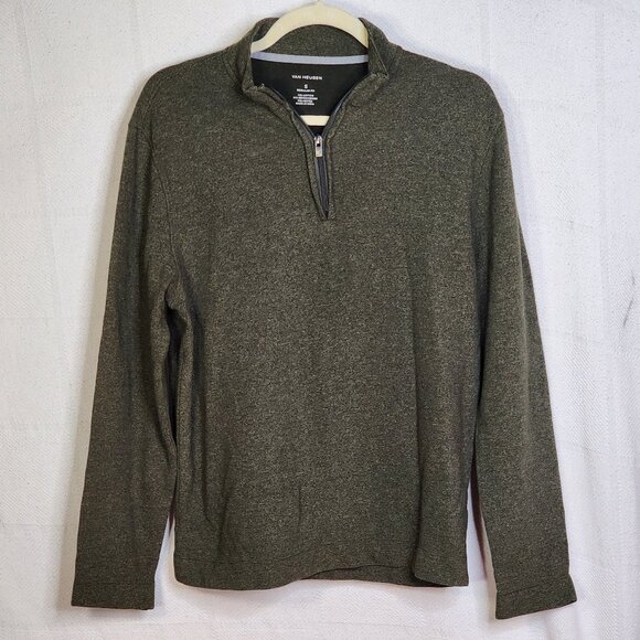 Van Heusen Other - Van Heusen Green Black Pullon Cotton Reprocessed Poly LS Regular Fit Sweater SM